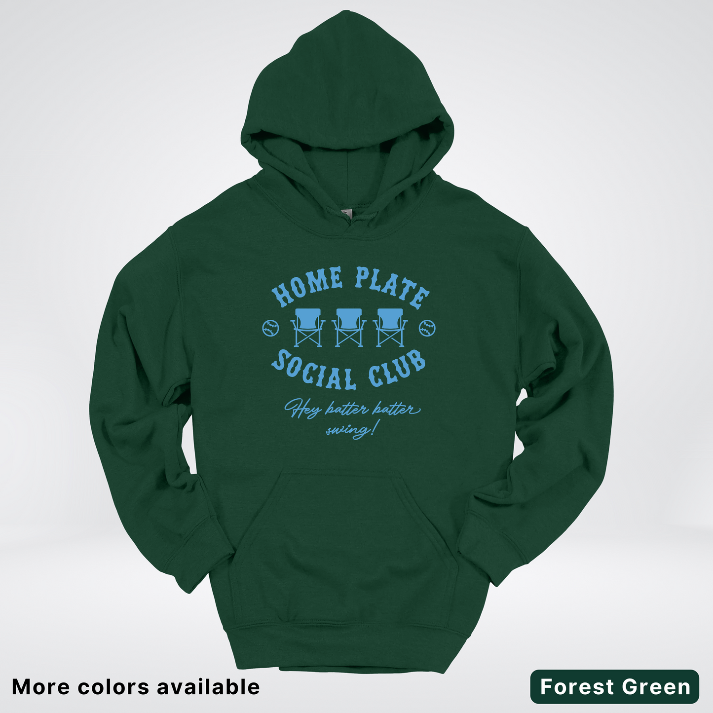 Home Plate Social Club – Light Blue Design - Hoodie