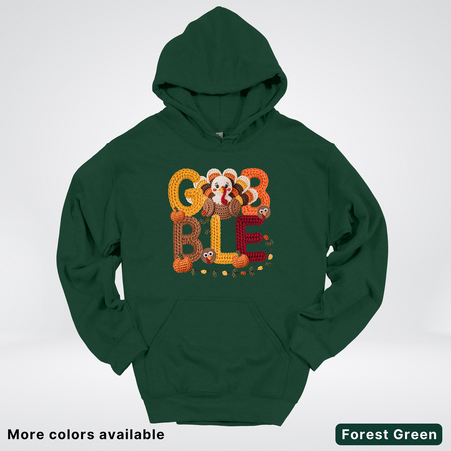 Turkey Gobble Pumpkin Fall Crochet - Hoodie
