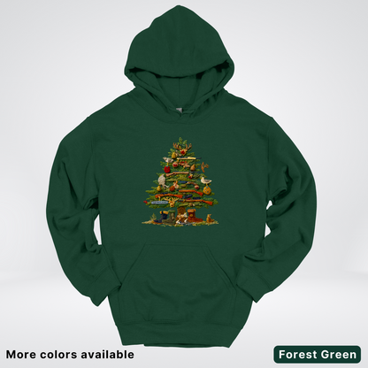 Woodland Critters Christmas Tree Hook Yard Faux - Hoodie