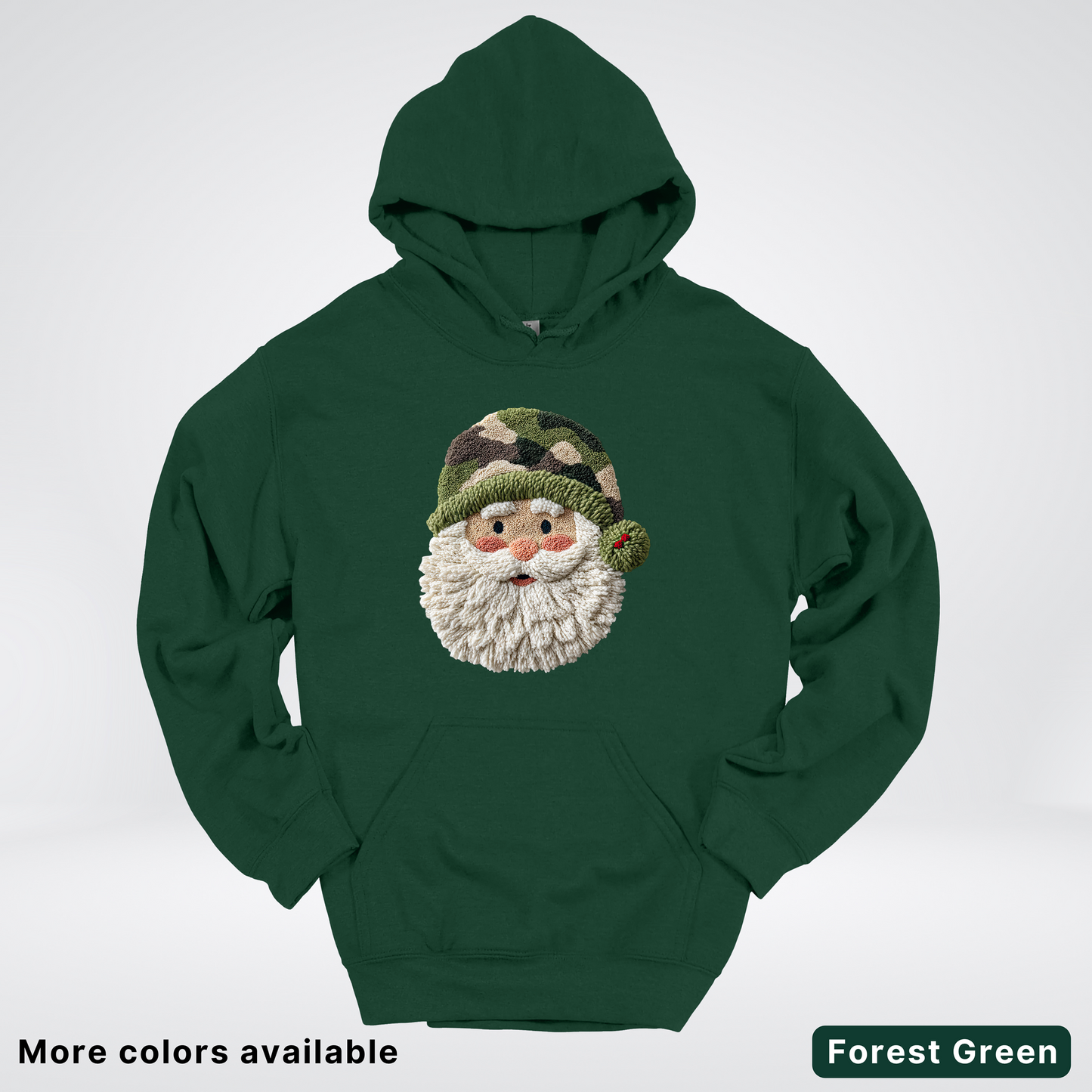 Woodland Santa Face (Hook Yard Faux Texture) - Hoodie