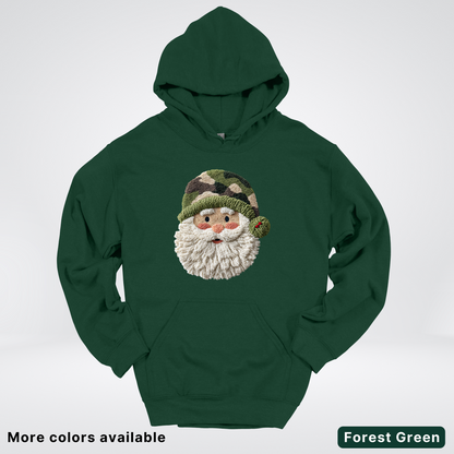 Woodland Santa Face (Hook Yard Faux Texture) - Hoodie