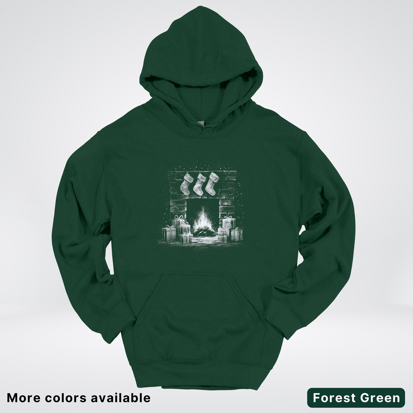 Vintage Christmas Fireplace Scene - Hoodie