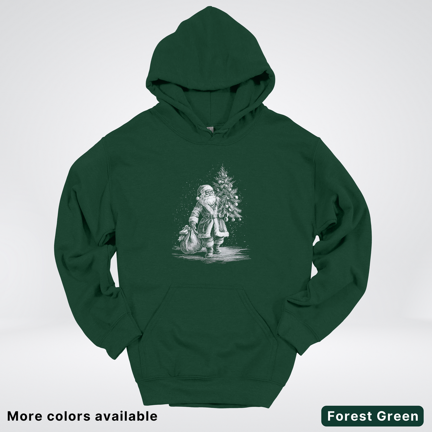 Vintage Santa with Christmas Tree - Hoodie