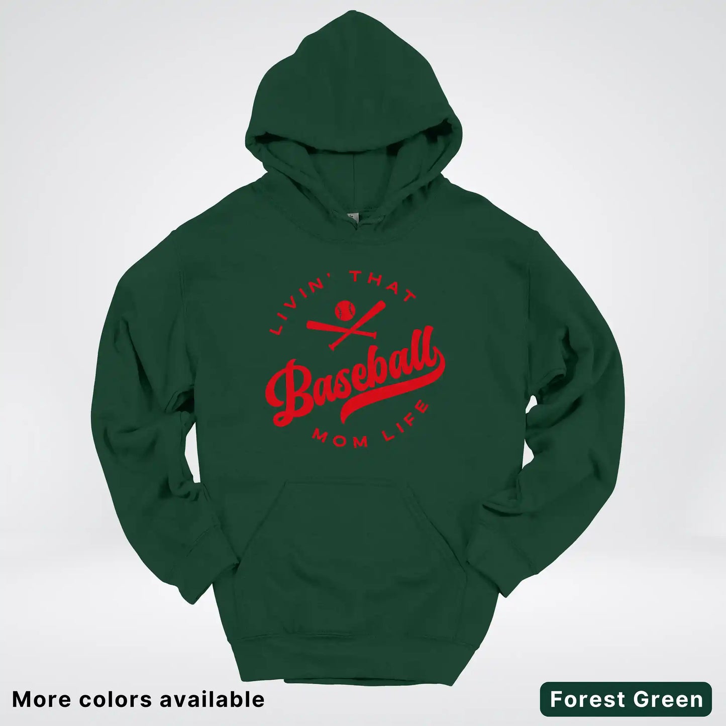 Livin' That Baseball Mom Life - Red Design - Hoodie