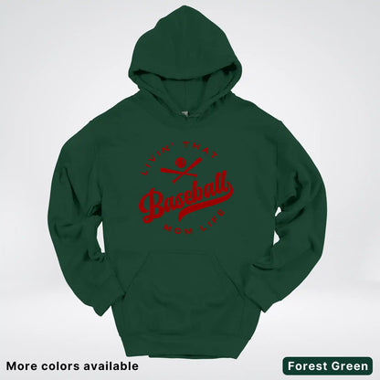Livin' That Baseball Mom Life – Maroon Design - Hoodie
