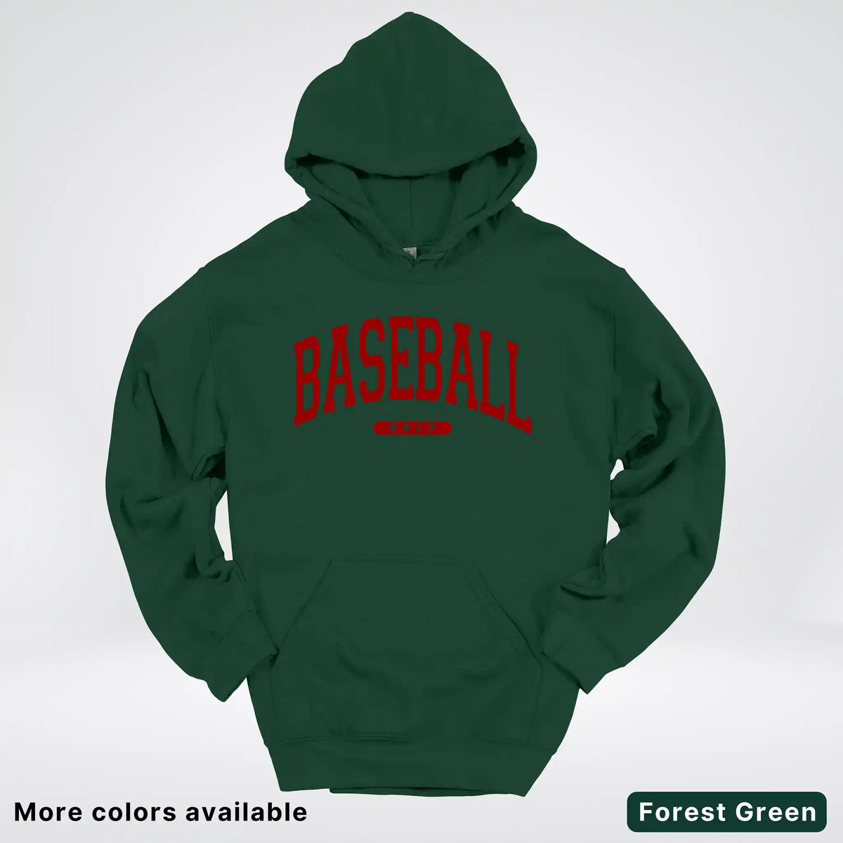Baseball 24/7 – Maroon Design - Hoodie