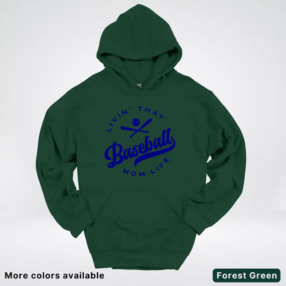 Livin' That Baseball Mom Life - Navy Design - Hoodie