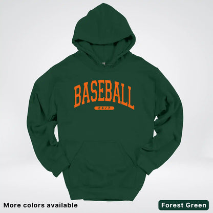 Baseball 24/7 – Orange Design - Hoodie