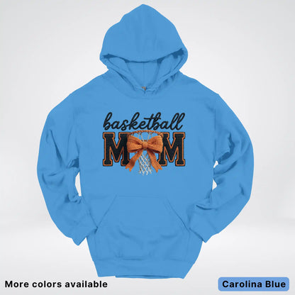 Basketball Mom – Faux Crochet Bow Basketball Graphic Hoodie