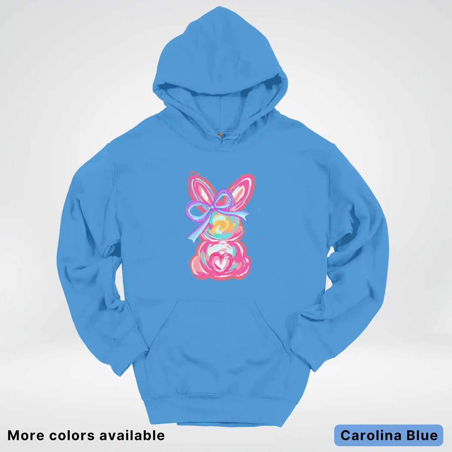 Coquette Easter Bunny – Pastel Bow Bunny Spring Graphic - Hoodie