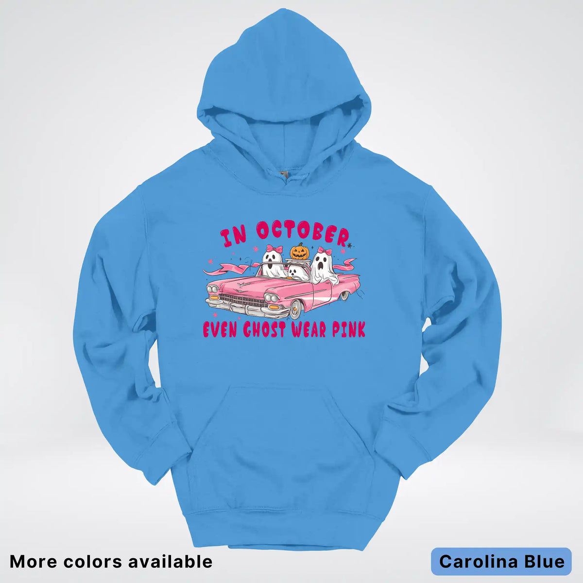 In October Even Ghost Wear Pink Breast Cancer Awareness Hoodie