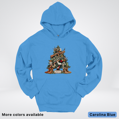Rustic Holiday Tree & Boots (Hook Yard Faux) - Hoodie
