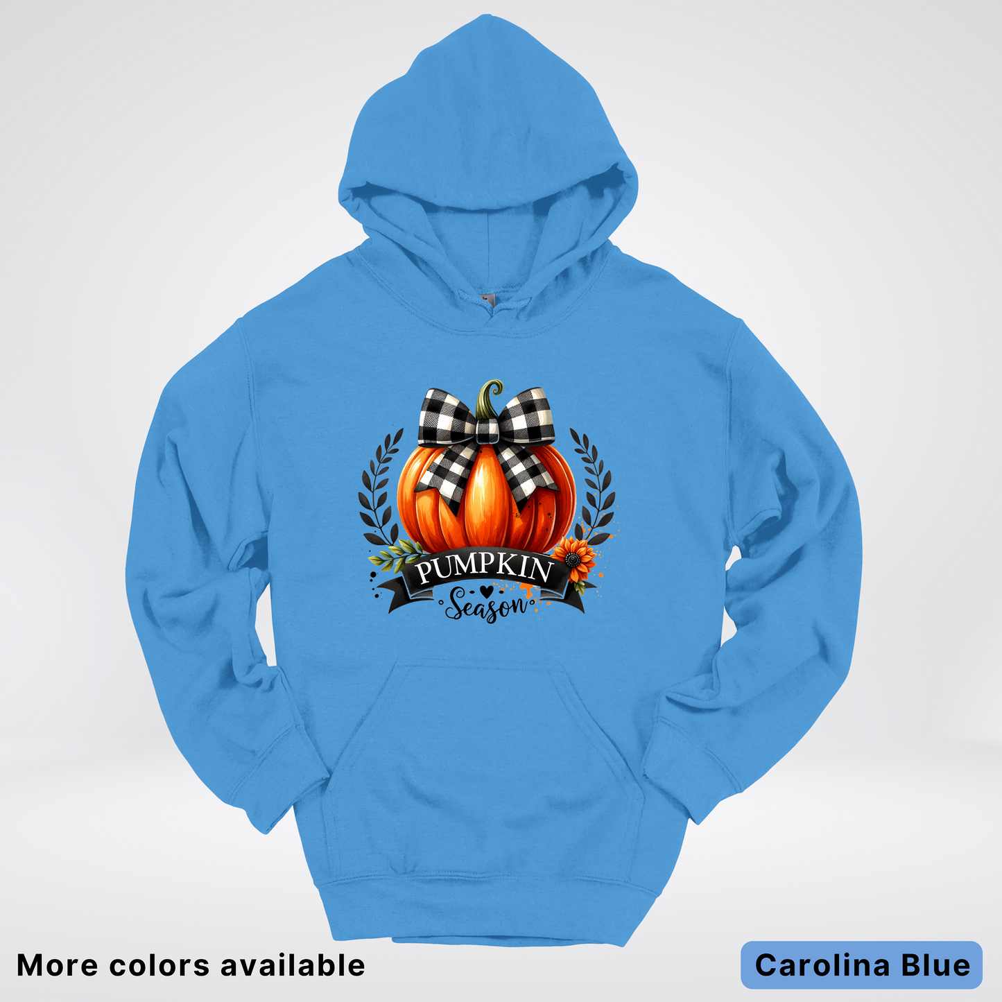 Pumpkin Season Black Plaid Bow - Hoodie