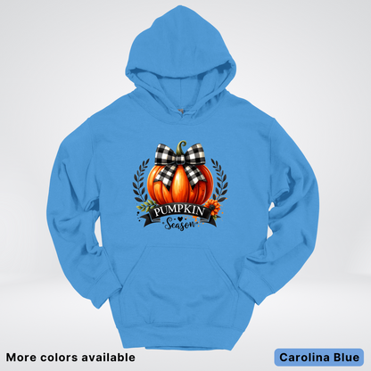 Pumpkin Season Black Plaid Bow - Hoodie