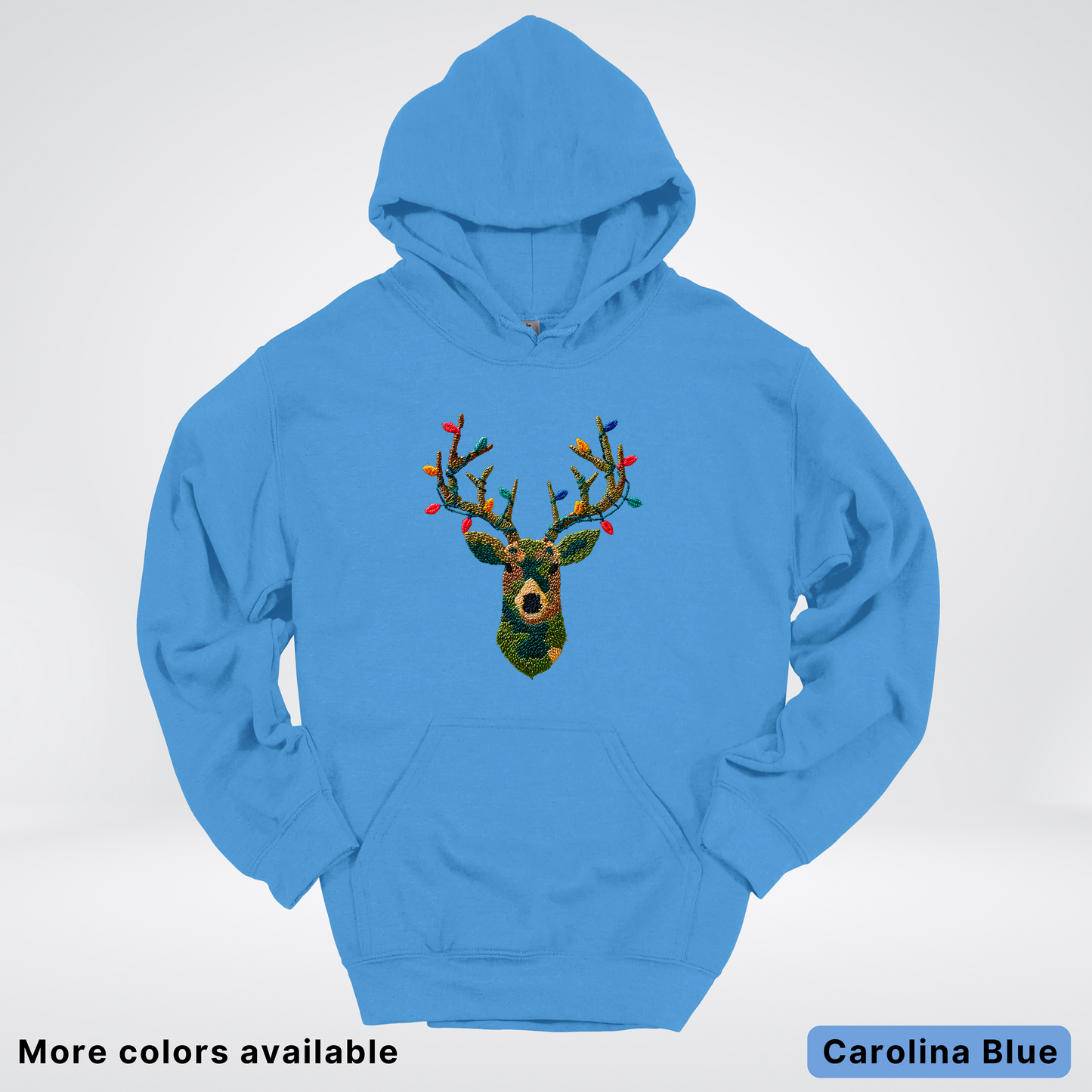 Rustic Reindeer Lights – Hook Yard Faux Texture - Hoodie