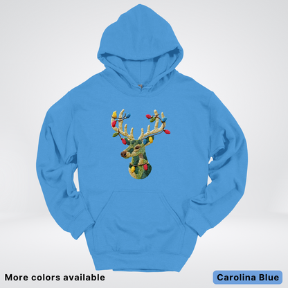 Festive Light-Up Reindeer Hook Yard Faux - Hoodie