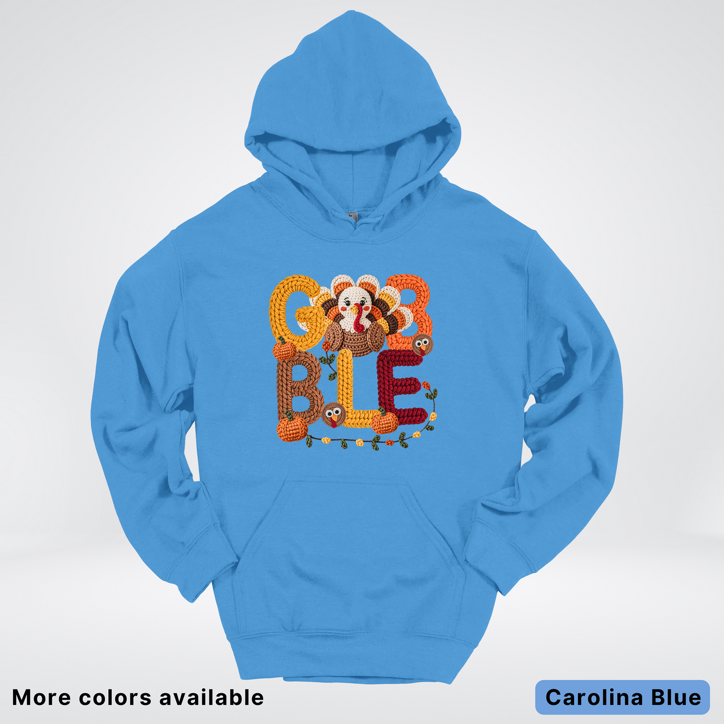 Turkey Gobble Pumpkin Fall Crochet - Hoodie