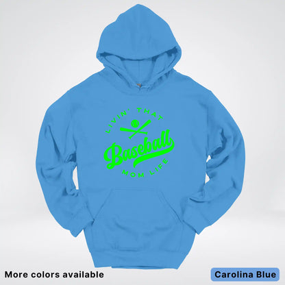 Livin' That Baseball Mom Life - Green Design - Hoodie