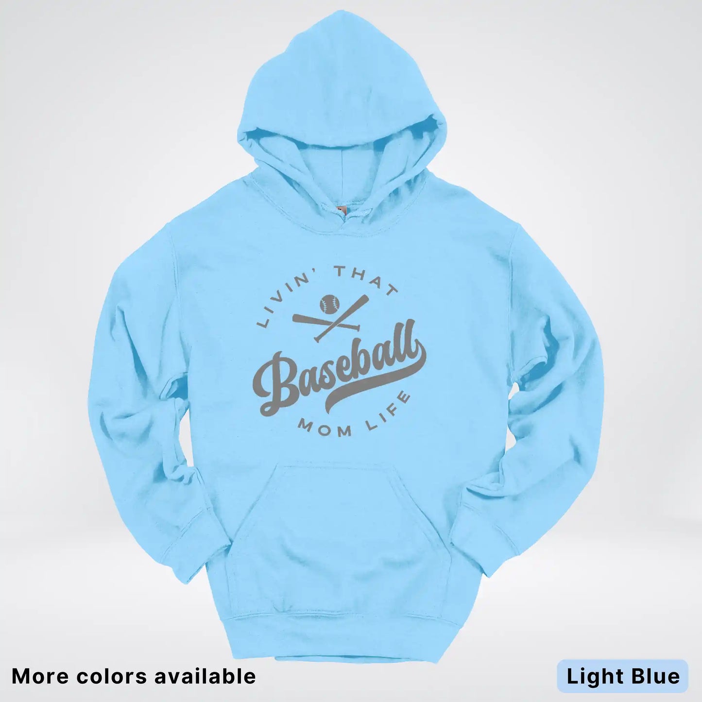 Livin' That Baseball Mom Life - Gray Design - Hoodie