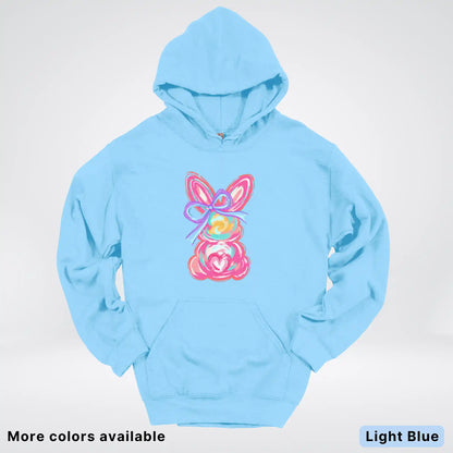 Coquette Easter Bunny – Pastel Bow Bunny Spring Graphic - Hoodie