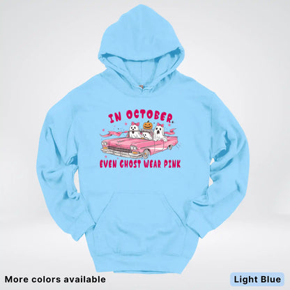 In October Even Ghost Wear Pink Breast Cancer Awareness Hoodie
