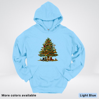 Woodland Critters Christmas Tree Hook Yard Faux - Hoodie