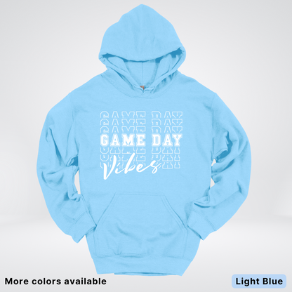 Game Day Vibes Stacked - White Design - Hoodie