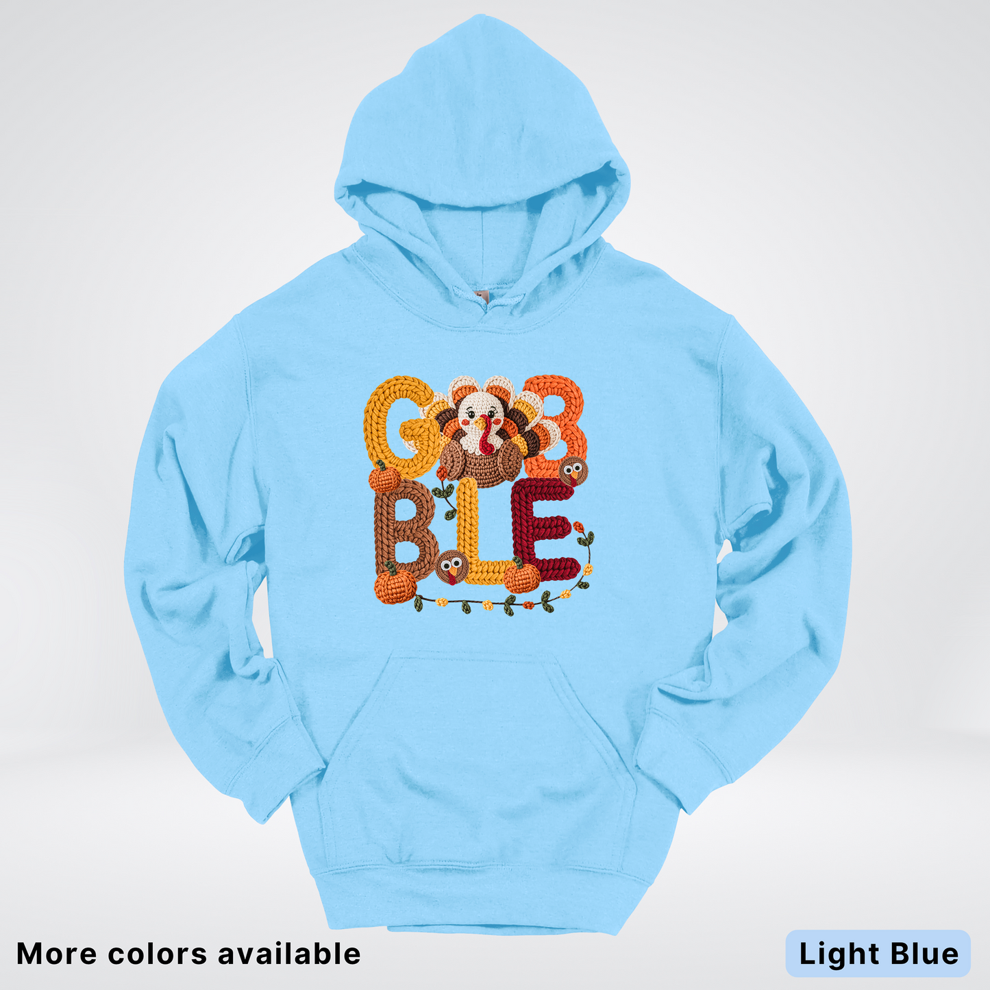 Turkey Gobble Pumpkin Fall Crochet - Hoodie