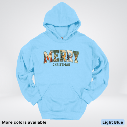 Vintage Merry Christmas Varsity - Hoodie