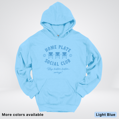 Home Plate Social Club – Light Blue Design - Hoodie