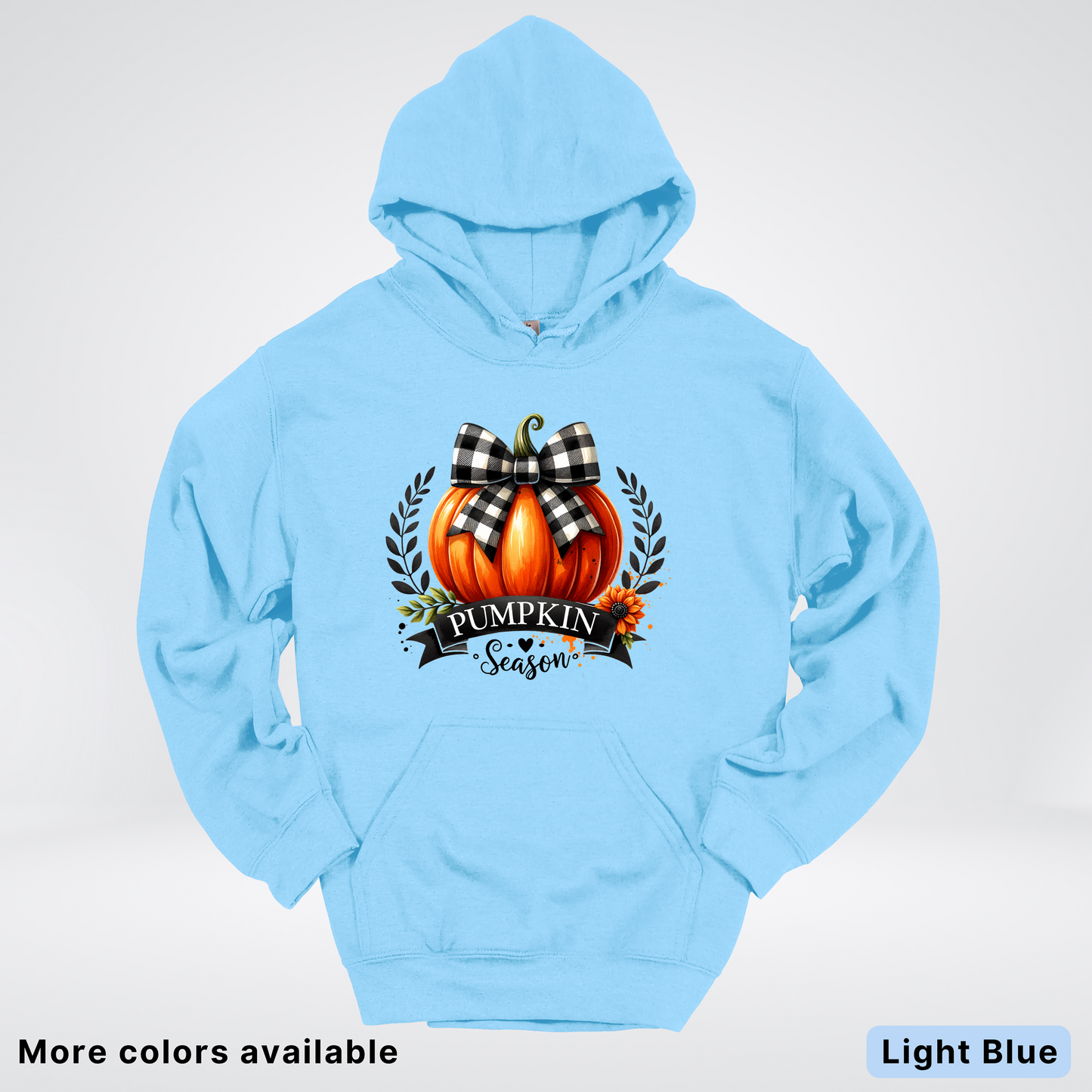 Pumpkin Season Black Plaid Bow - Hoodie