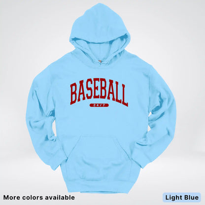 Baseball 24/7 – Maroon Design - Hoodie