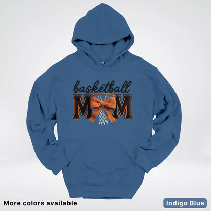 Basketball Mom – Faux Crochet Bow Basketball Graphic Hoodie