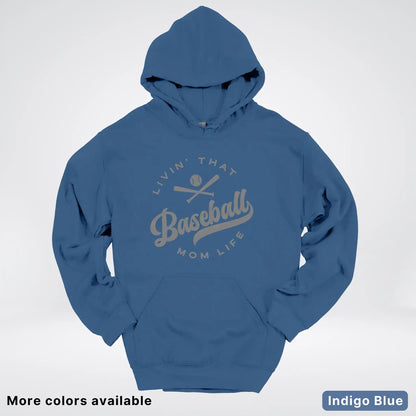 Livin' That Baseball Mom Life - Gray Design - Hoodie