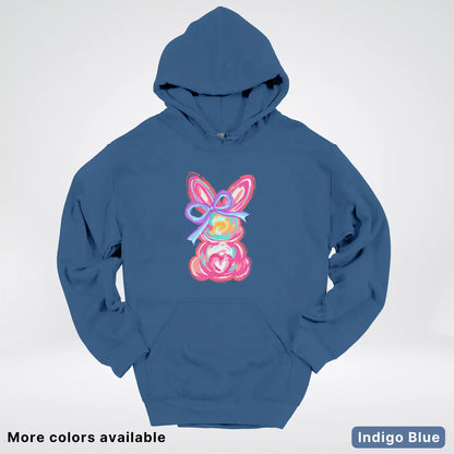 Coquette Easter Bunny – Pastel Bow Bunny Spring Graphic - Hoodie