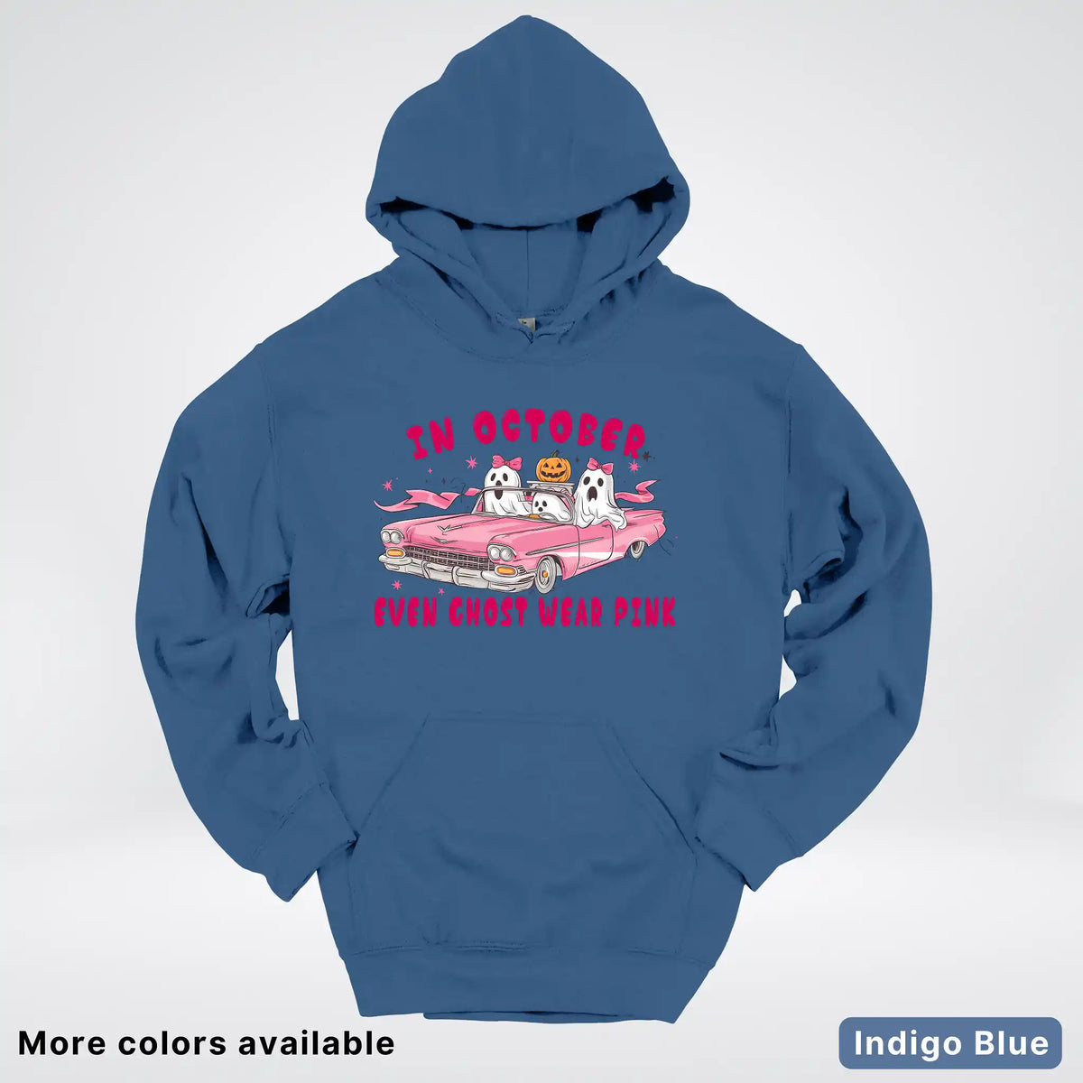 In October Even Ghost Wear Pink Breast Cancer Awareness Hoodie