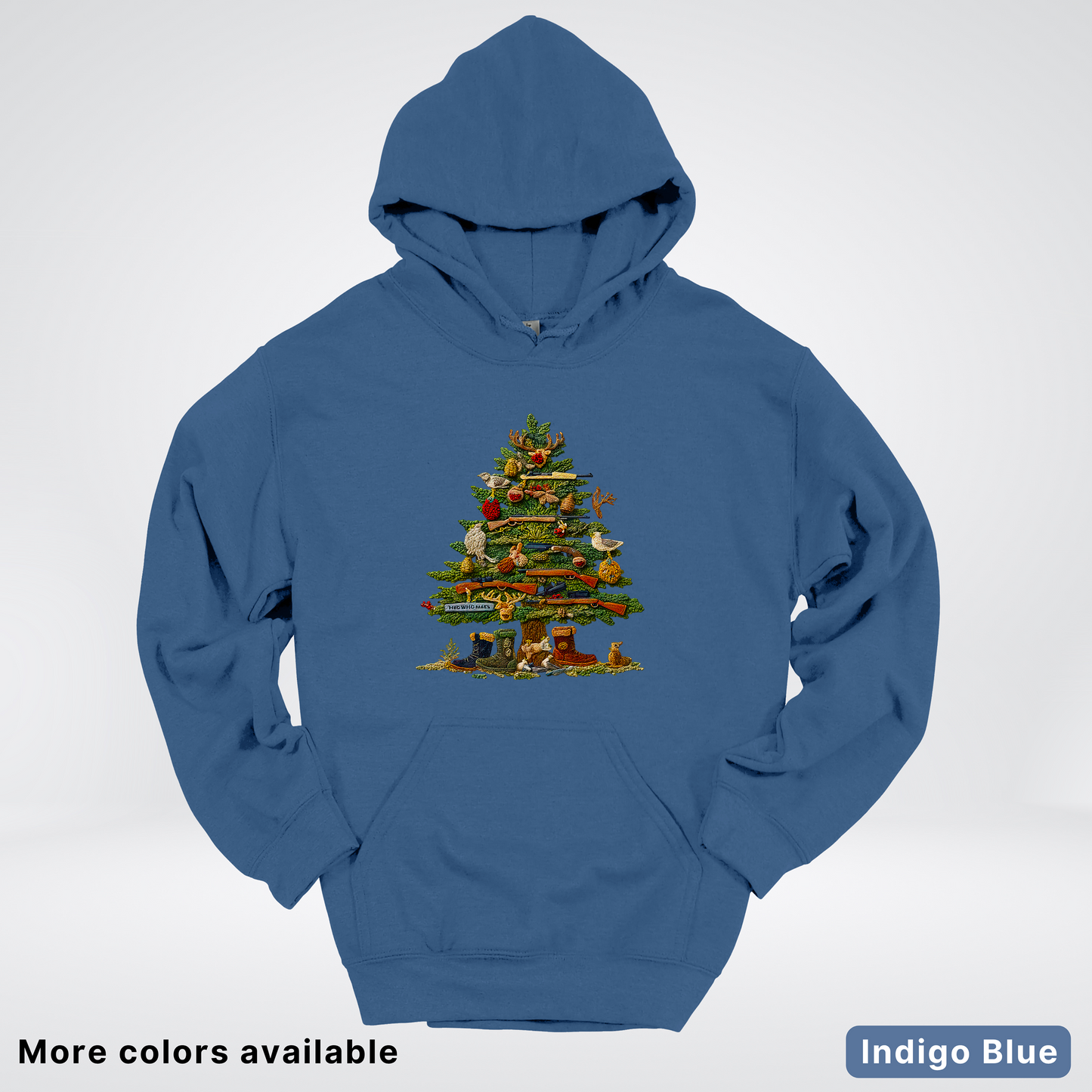 Woodland Critters Christmas Tree Hook Yard Faux - Hoodie