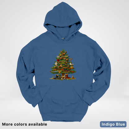 Woodland Critters Christmas Tree Hook Yard Faux - Hoodie