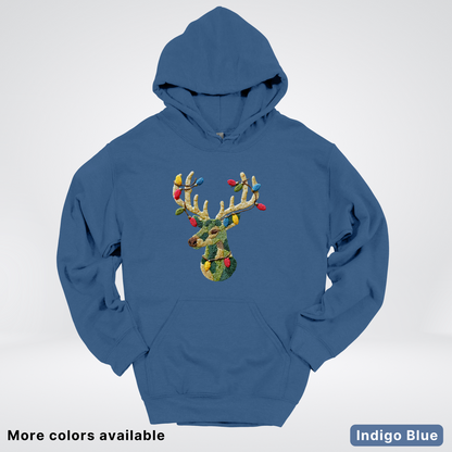 Festive Light-Up Reindeer Hook Yard Faux - Hoodie