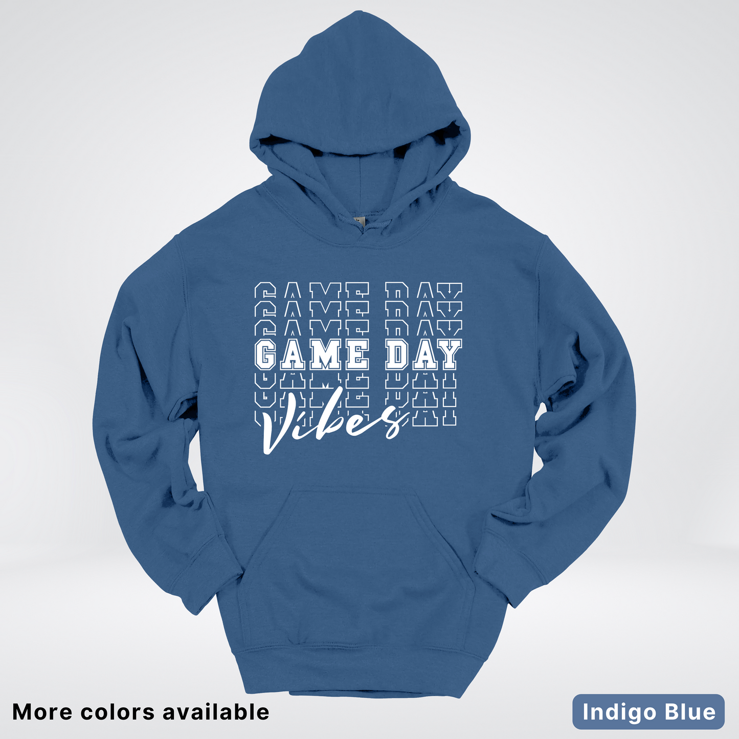 Game Day Vibes Stacked - White Design - Hoodie