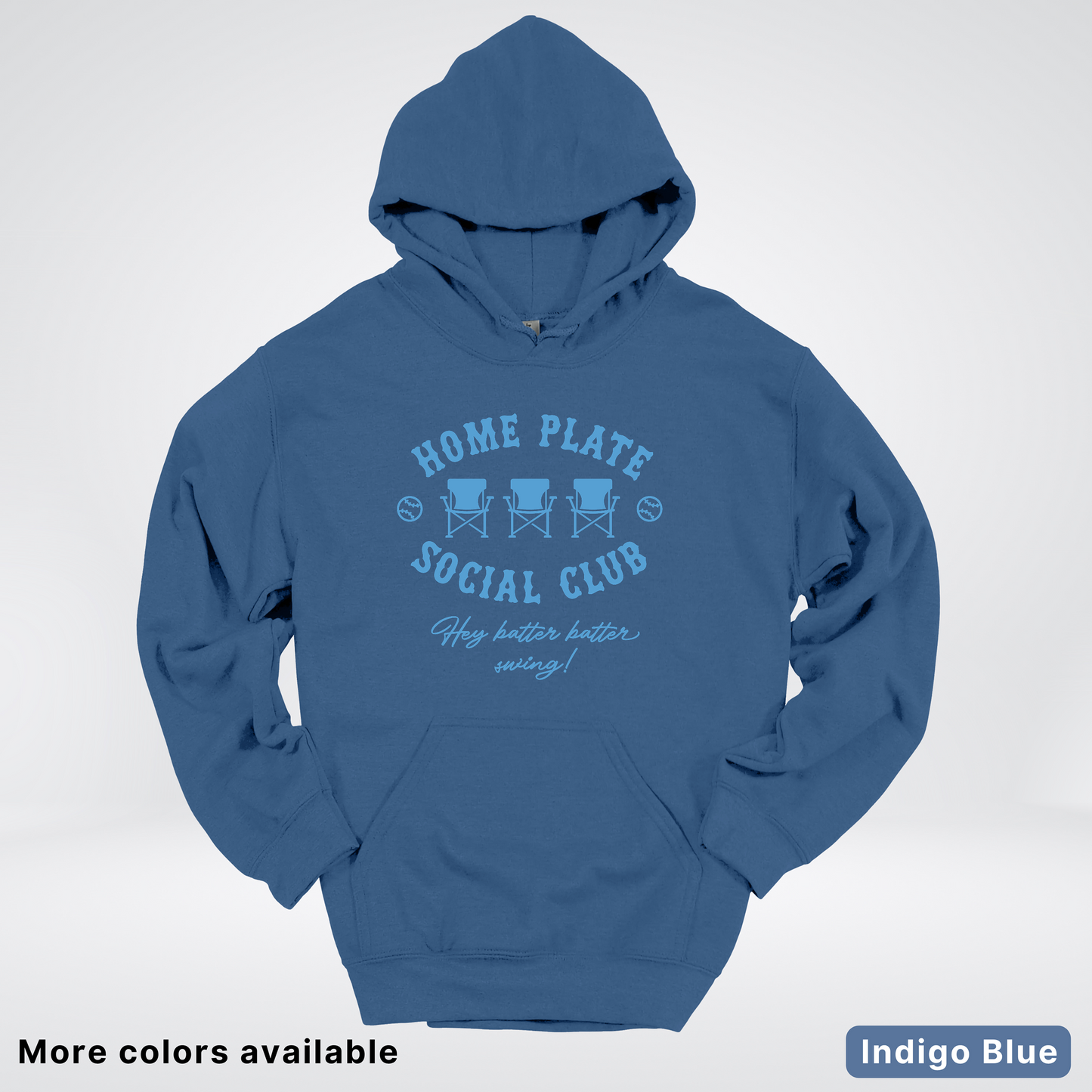 Home Plate Social Club – Light Blue Design - Hoodie