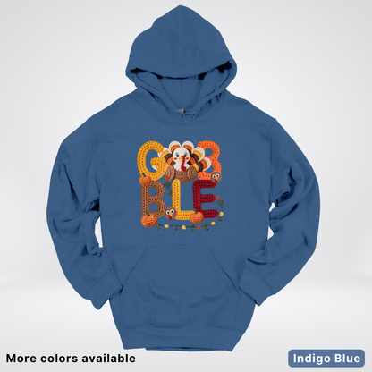 Turkey Gobble Pumpkin Fall Crochet - Hoodie