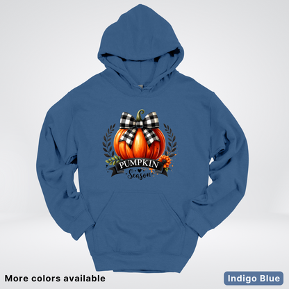 Pumpkin Season Black Plaid Bow - Hoodie