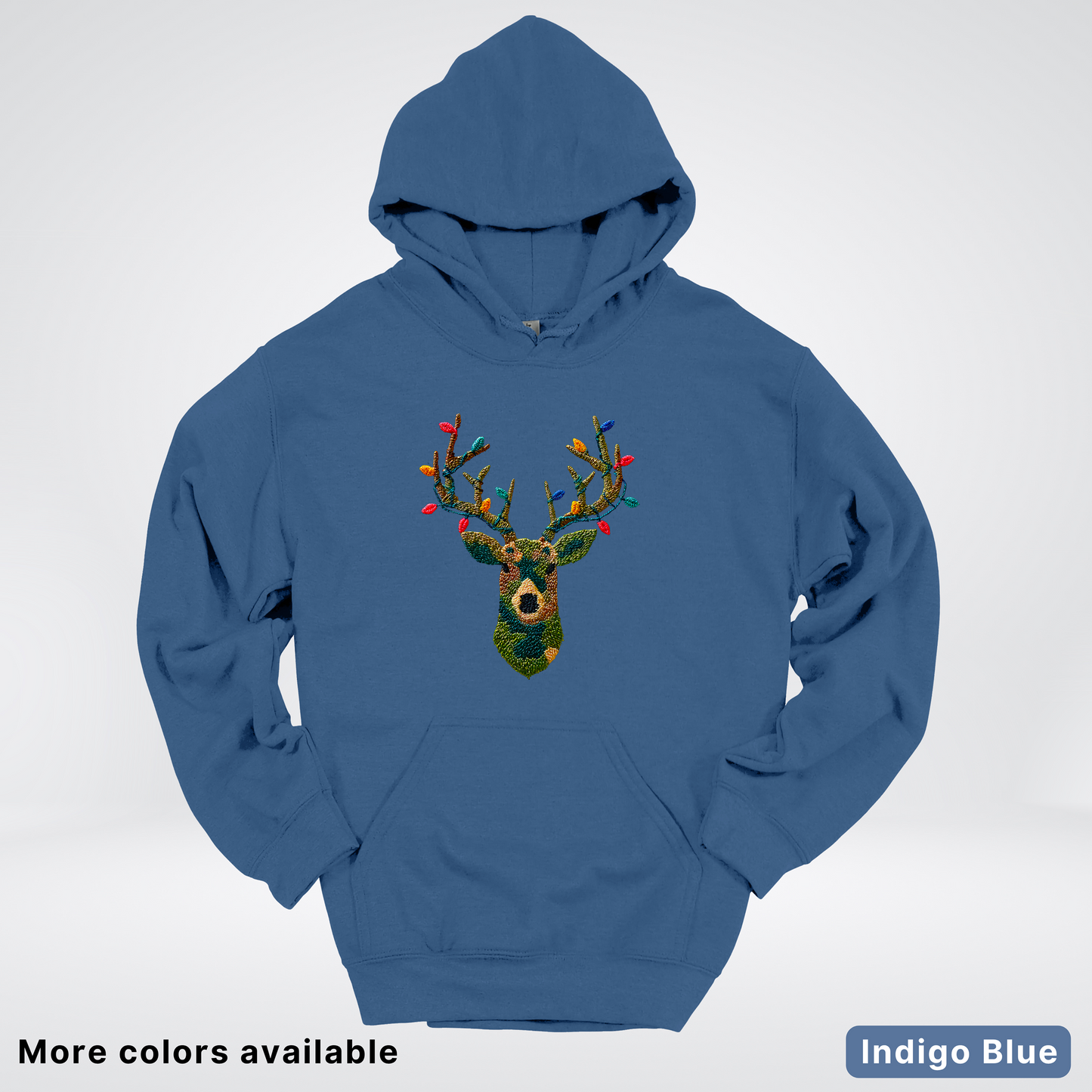 Rustic Reindeer Lights – Hook Yard Faux Texture - Hoodie