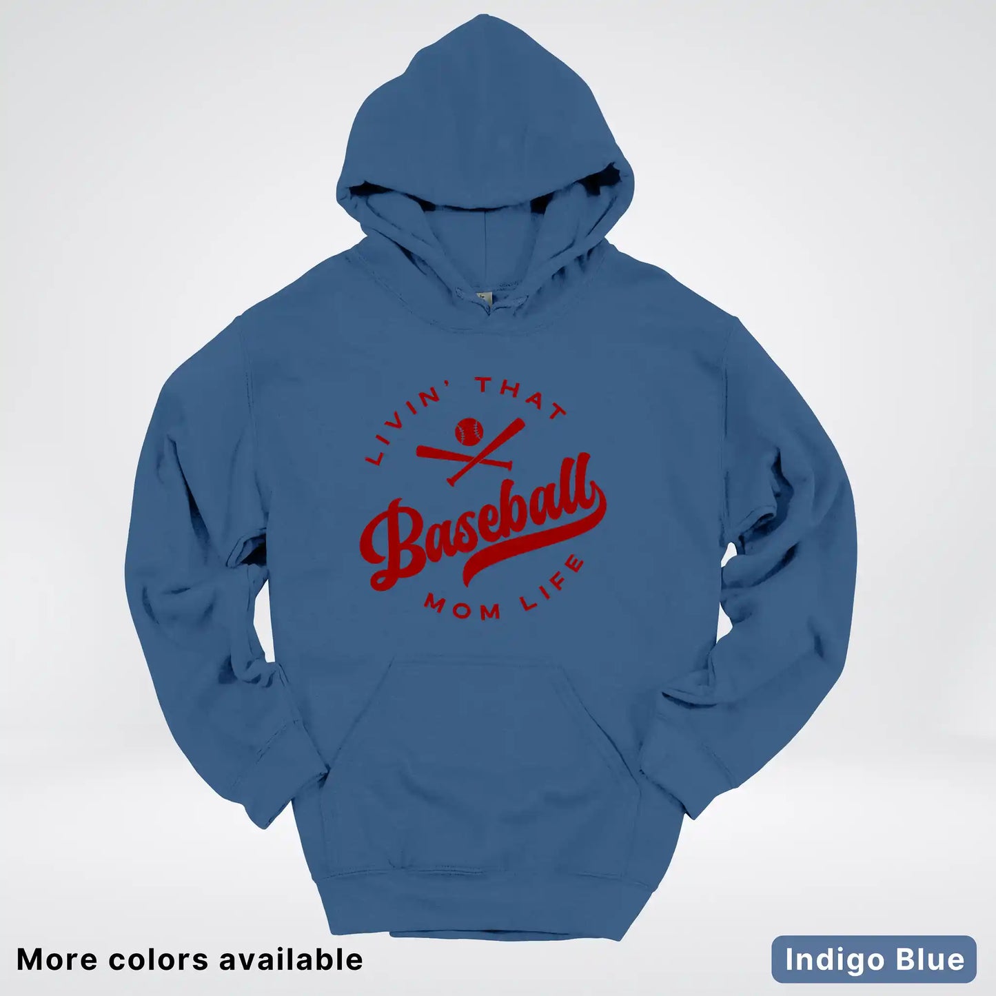 Livin' That Baseball Mom Life – Maroon Design - Hoodie
