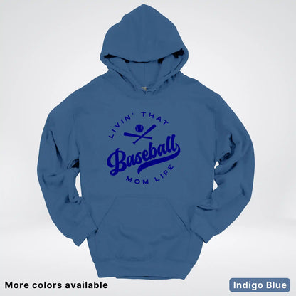 Livin' That Baseball Mom Life - Navy Design - Hoodie