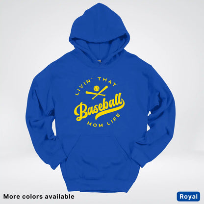 Livin' That Baseball Mom Life - Gold Design - Hoodie
