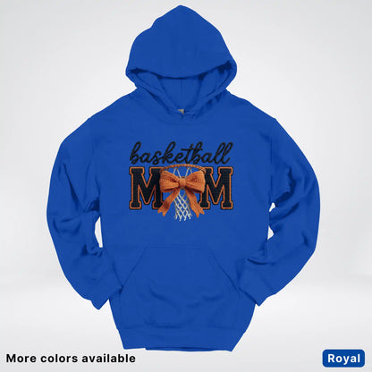 Basketball Mom – Faux Crochet Bow Basketball Graphic Hoodie