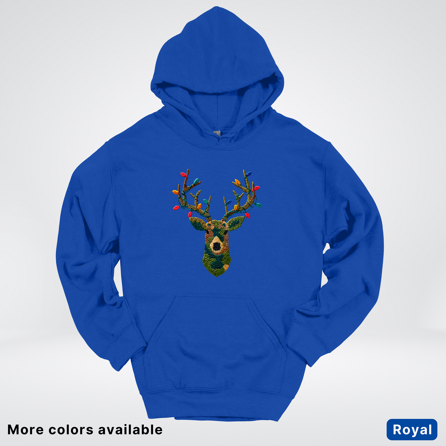 Rustic Reindeer Lights – Hook Yard Faux Texture - Hoodie