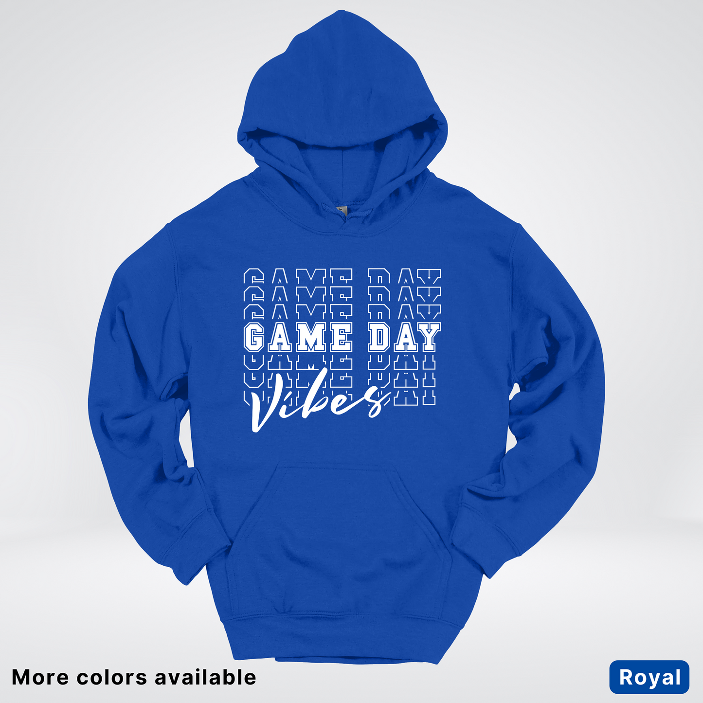 Game Day Vibes Stacked - White Design - Hoodie